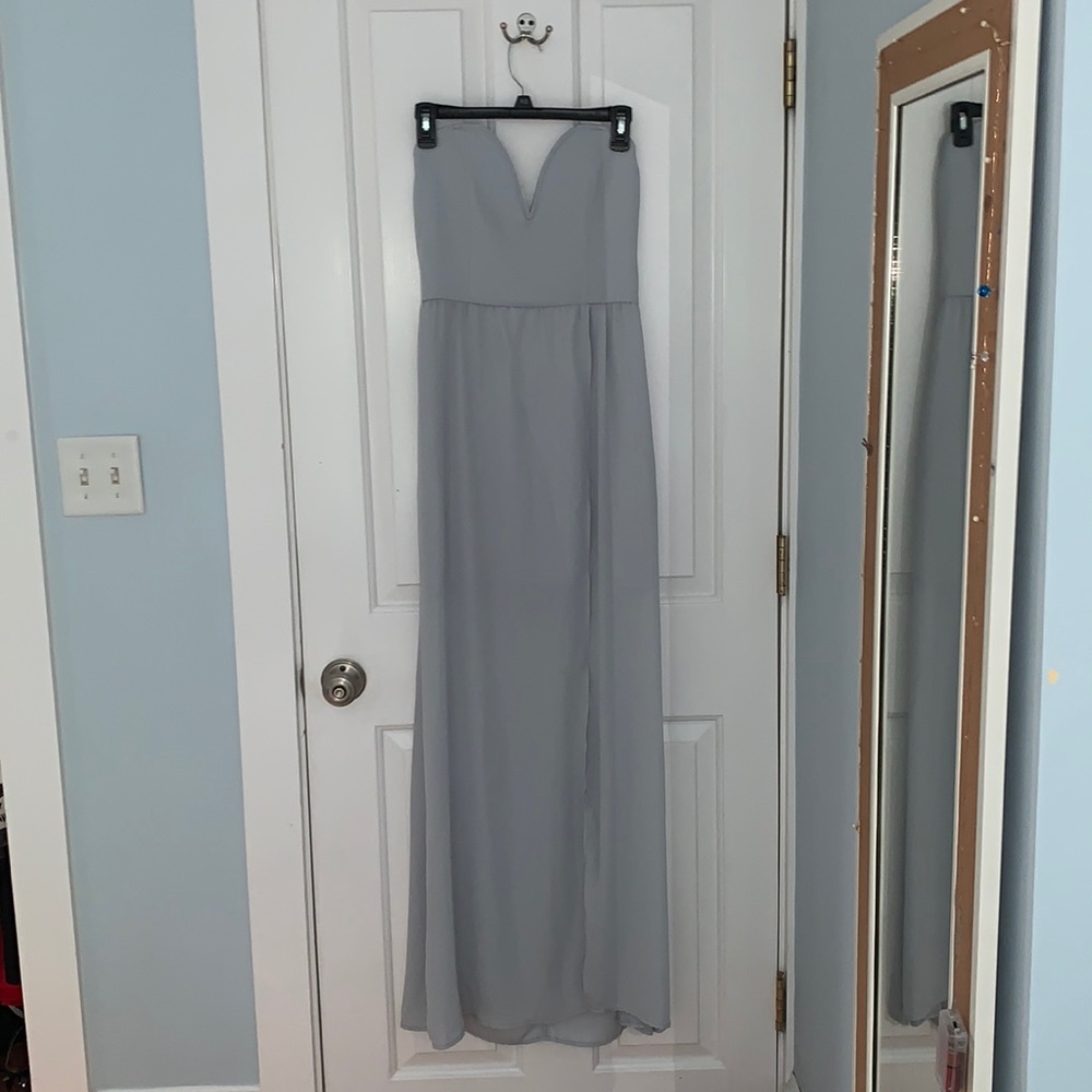 Tobi light blue strapless dress - Picture 4 of 7
